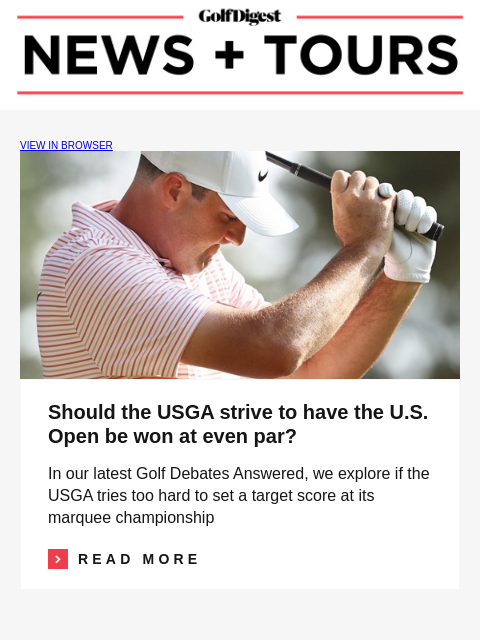 GolfDigest VIEW IN BROWSER Scottie Scheffler Should the USGA strive to have the US Open be won at even par? In our latest Golf Debates Answered, we explore if the USGA tries too hard to set a target