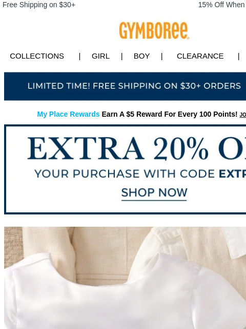 So many details to adore. Free Shipping on $30+ 15% Off When You Ship to Store* Collections | Girl | Boy | CLEARANCE | GIFT CARDS Free Shipping My Place Rewards Earn A $5 Reward For Every 100 Points!