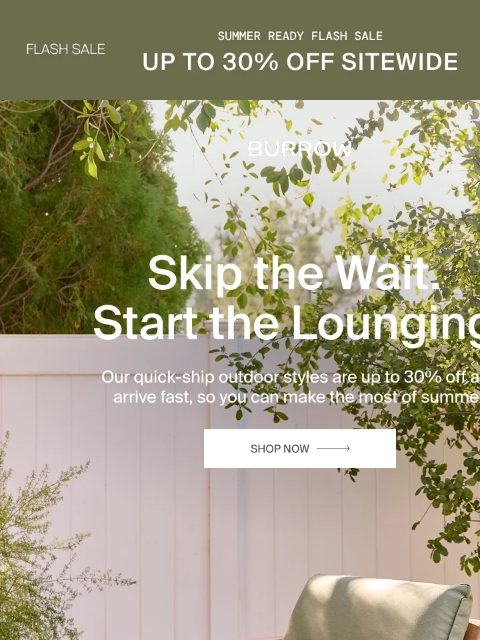 burrow newsletter: Treat yourself to a comfortable outdoor space