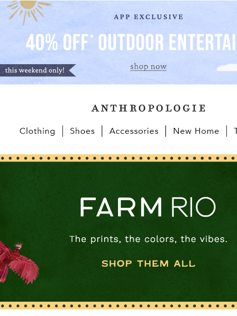 anthropologie newsletter: FARM Rio Summer