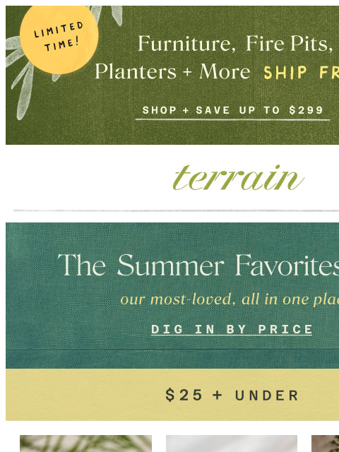 shopterrain newsletter: Our *right now* summer faves, all under $100