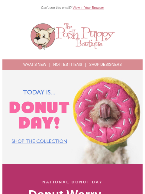 poshpuppyboutique newsletter: 🍩 Happy National Donut Day! Your Pup Wants a Spri...