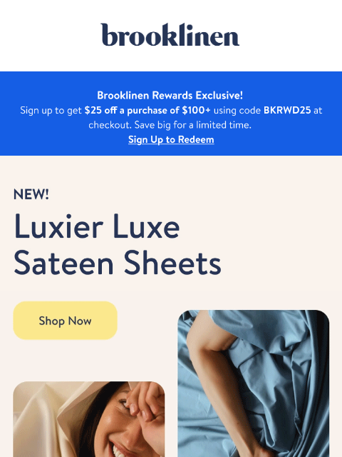 brooklinen newsletter: Luxe Up Your Life