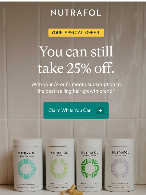 nutrafol newsletter: Did you miss our Memorial Day offer?
