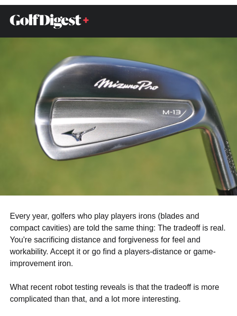 golfdigest newsletter: We robot tested 10 new players irons