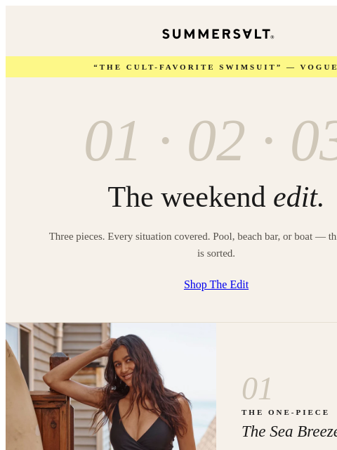 summersalt newsletter: The Weekend Swim Edit ☀️