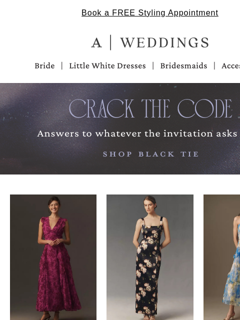 anthropologie newsletter: Black tie, cocktail & more dress codes, explained.