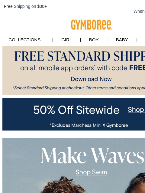 gymboree newsletter: 50% Off Summer Styles that Make Packing Easy