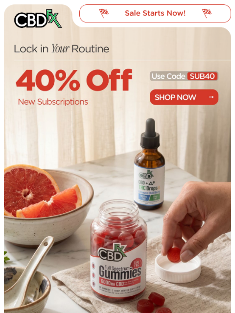 cbdfx newsletter: Starts Now: 40% OFF new subscriptions