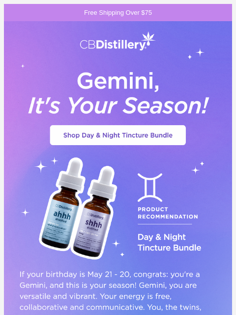thecbdistillery newsletter: Gemini: You are versatile and vibrant
