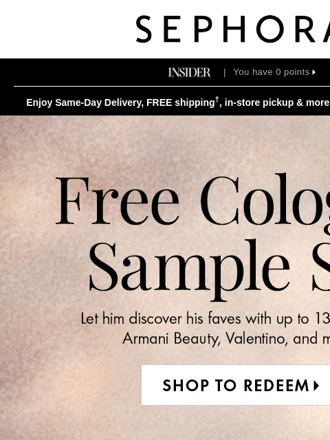 sephora newsletter: Get a FREE sample set with your $50 min. spend ⭐