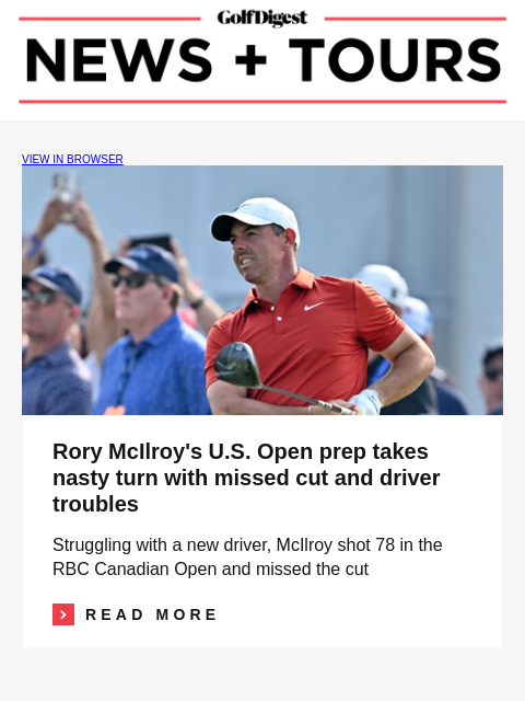 Comedian Shane Gillis reviews his trip to the Masters: 'It was dogs---t, it sucked' GolfDigest VIEW IN BROWSER Rory McIlroy's US Open prep takes nasty turn with missed cut and driver