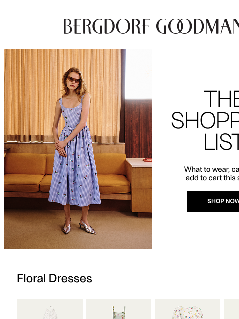 bergdorfgoodman newsletter: The Shopping List