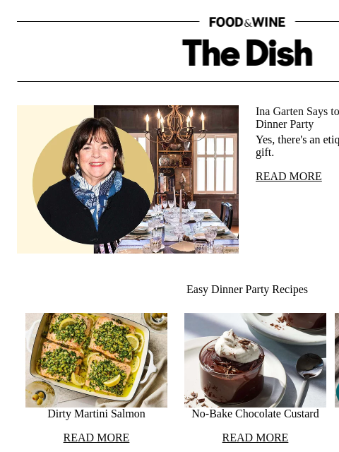 foodandwine newsletter: Ina Garten Says to Never Bring These to a Dinner P...