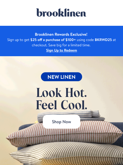brooklinen newsletter: Expand your palette with NEW Linen