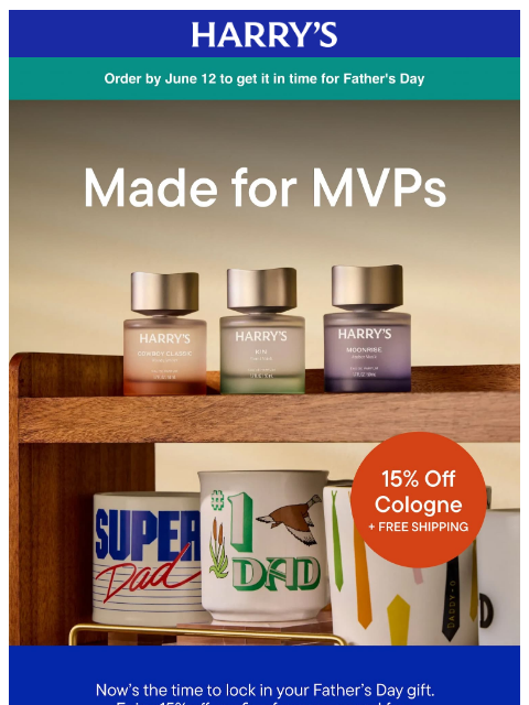 harrys newsletter: 15% off a cologne for him (and yourself, why not?)
