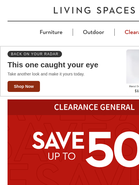 livingspaces newsletter: CLEARANCE: An Opportunity for the Ages