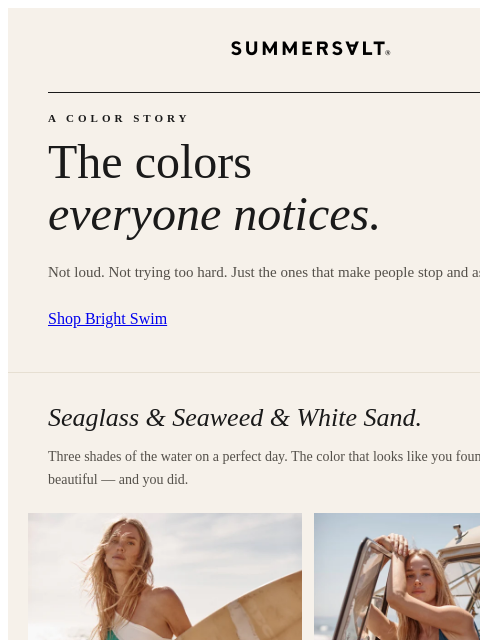 summersalt newsletter: Trending: Bright Swim