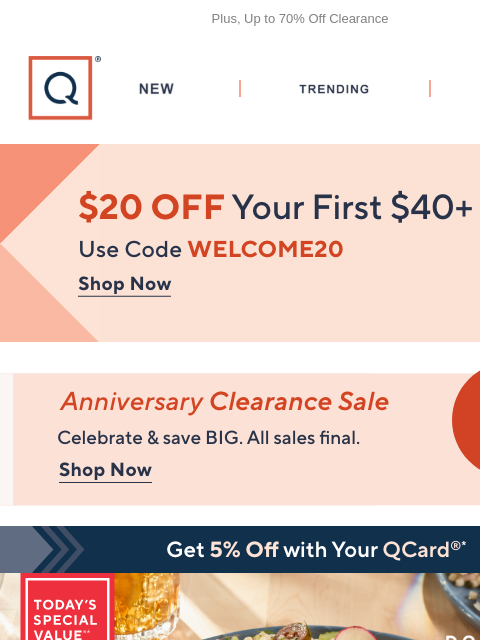 qvcemail newsletter: Today! All Rastelli's on Sale & TSV® + Get $20 Off