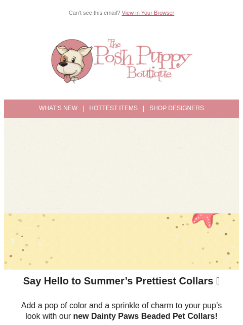 poshpuppyboutique newsletter: ✨ Meet the New Dainty Paws Beaded Collars