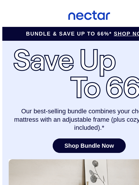 Independent head & foot elevation? Yup, we've got it! Enjoy our best-selling bundle with savings of up to 66%. Includes your choice of mattress, our adjustable bed frame, sheet set, pillow(s)