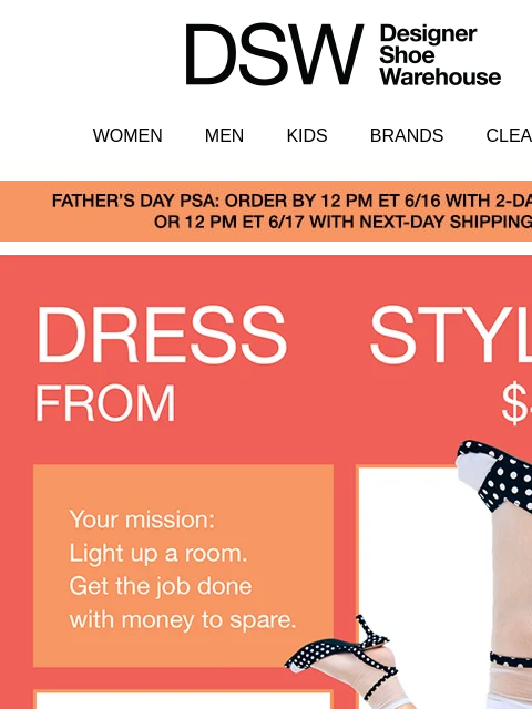 dsw newsletter: Event-worthy styles from $44.99