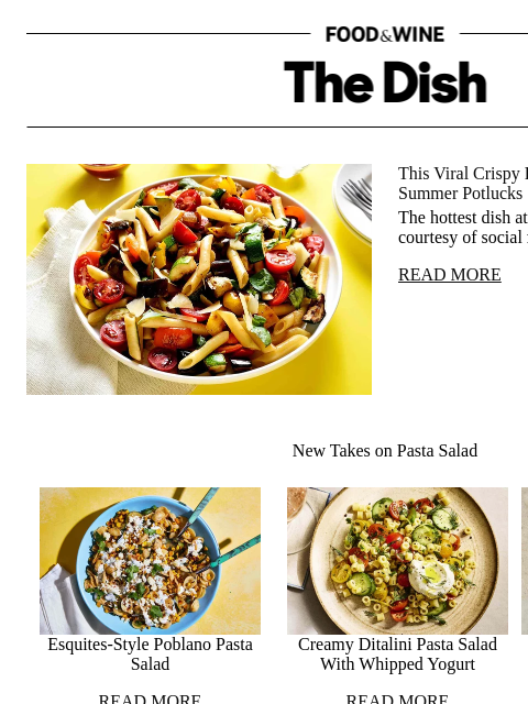 foodandwine newsletter: This Viral Crispy Pasta Salad Is Perfect for Summe...