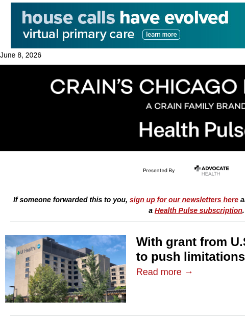 crainalerts newsletter: UI Health tests limits of telesurgery