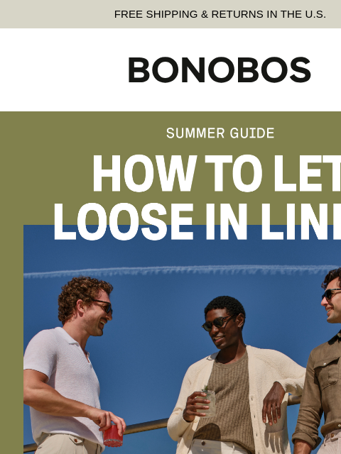 bonobos newsletter: Cool Linen for Summer Parties