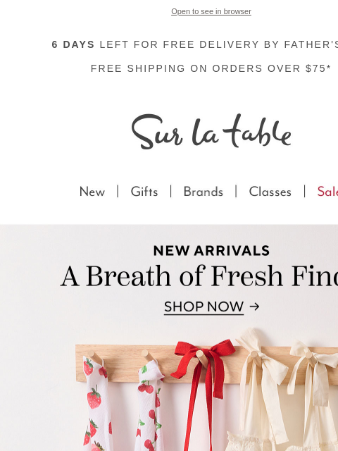 surlatable newsletter: Hundreds of new arrivals just landed. ✈️