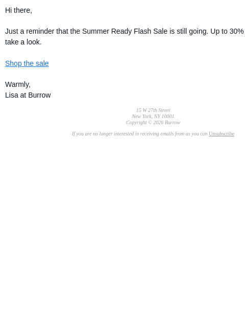 burrow newsletter: The Summer Ready Sale is on