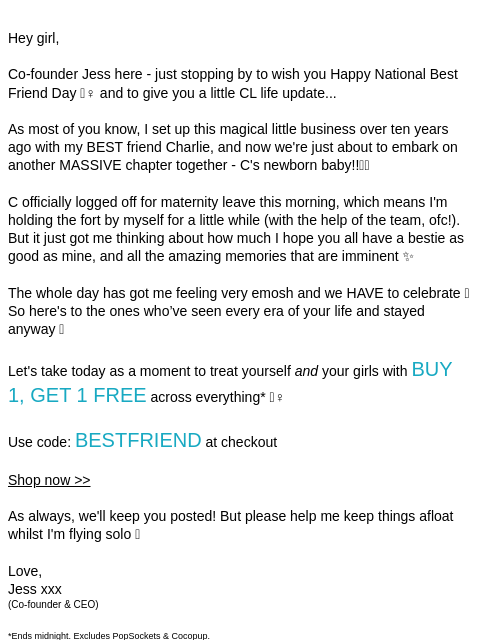 coconut-lane newsletter: BOGO to celebrate my bestie 🍼👶🏻🧸