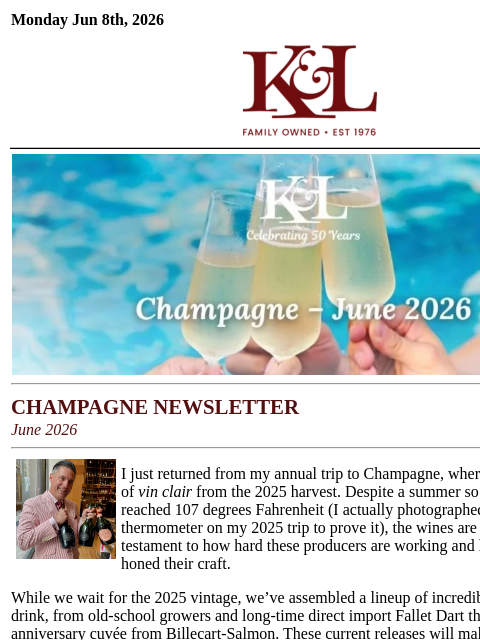 klwines newsletter: K&L Newsletter: Gary Wesby's Top Champagne Picks!