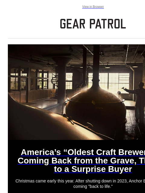 View in Browser America's “Oldest Craft Brewery” Is Coming Back from the Grave, Thanks to a Surprise Buyer America's “Oldest Craft Brewery” Is Coming Back from the Grave, Thanks to a Surprise