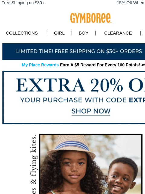 Ft. UPF 50+ protection. Free Shipping on $30+ 15% Off When You Ship to Store* Collections | Girl | Boy | CLEARANCE | GIFT CARDS My Place Rewards Earn A $5 Reward For Every 100 Points! JOIN TODAY Extra