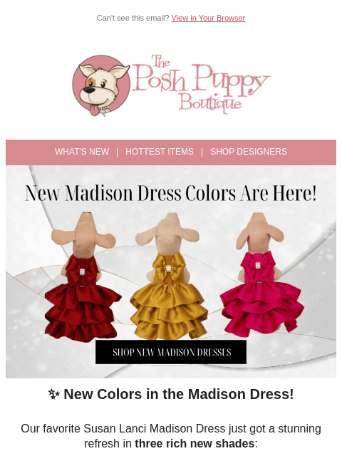 poshpuppyboutique newsletter: 🍷 New Luxe Colors Just Landed from Susan Lanci