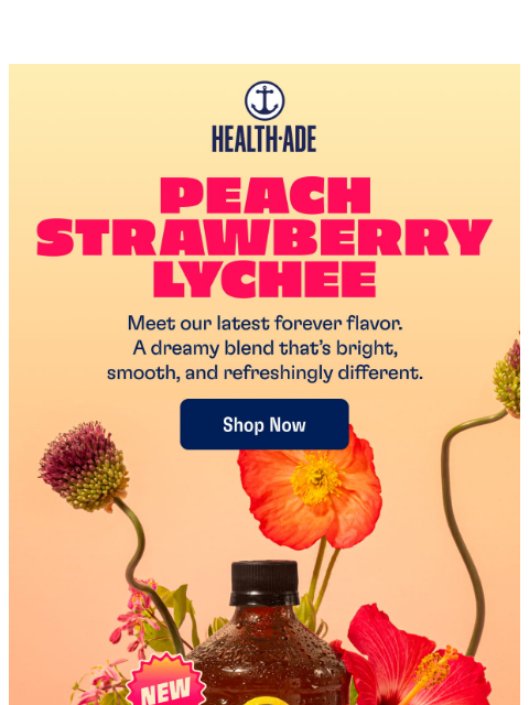 health-ade newsletter: Our NEW flavor is just peachy 🍑