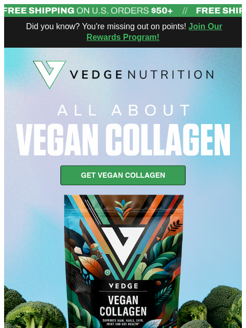 vedgenutrition newsletter: 💚 Collagen, the Cruelty-Free Way