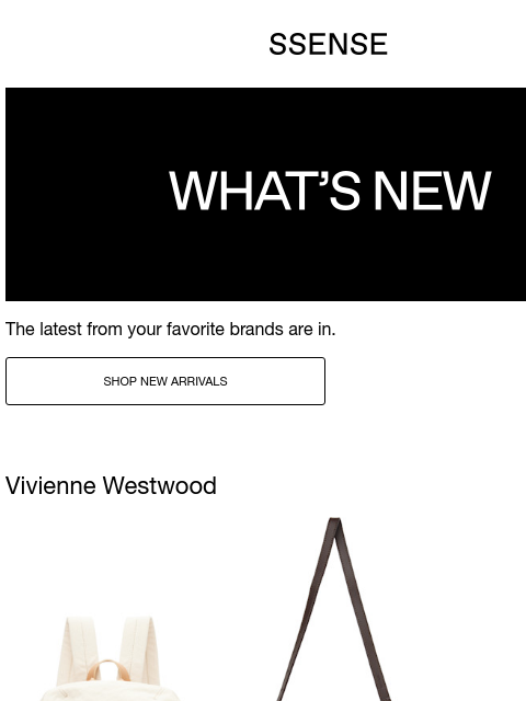 ssense newsletter: New Arrivals from Vivienne Westwood, JACQUEMUS, an...