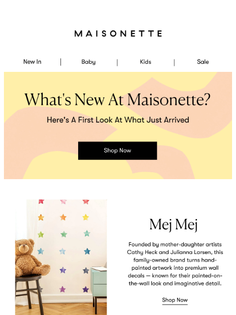 maisonette newsletter: What's New At Maisonette