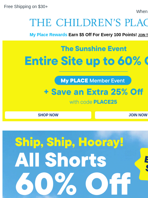 childrensplace newsletter: Last Chance! Extra 25% off for Members Ends Tonigh...