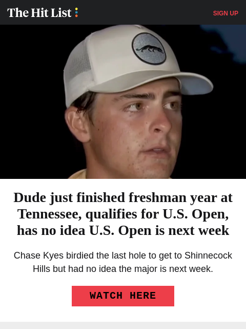 golfdigest newsletter: U.S. Open qualifier had no clue when U.S. Open is