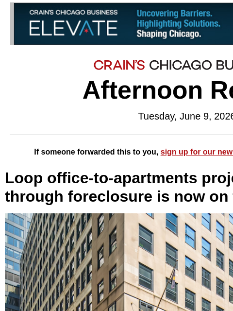 crainalerts newsletter: Foreclosed Loop apartment building for sale