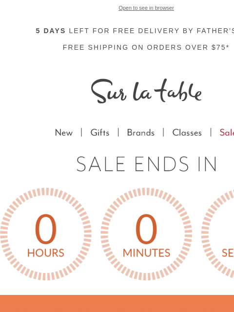 surlatable newsletter: Final Hours: Summer Warehouse Sale