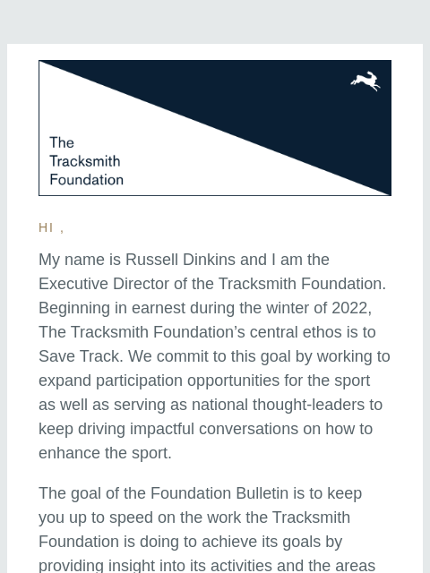 Introducing a new newsletter from the Tracksmith Foundation ͏ ͏ ͏ ͏ ͏ ͏ ͏ ͏ ͏ ͏ ͏ ͏ ͏ ͏ ͏ ͏ ͏ ͏ ͏ ͏ ͏ ͏ ͏ ͏ ͏ ͏ ͏ ͏ ͏ ͏ ͏ ͏ ͏ ͏ ͏ ͏ ͏ ͏ ͏ ͏ ͏ ͏ ͏ ͏ ͏ ͏ ͏ ͏ ͏ ͏ ͏ ͏ ͏ ͏ ͏ ͏ ͏ ͏ ͏ ͏ ͏ ͏ ͏ ͏ ͏ ͏ ͏ ͏ ͏ ͏ ͏