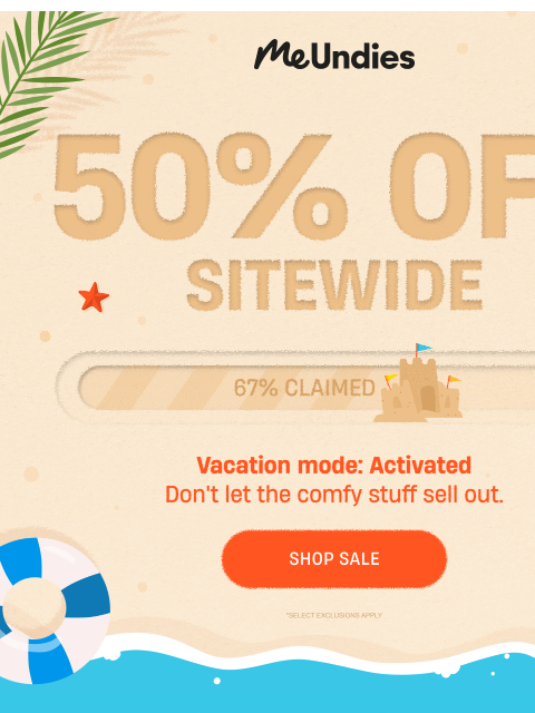 meundies newsletter: 50% OFF EVERYTHING