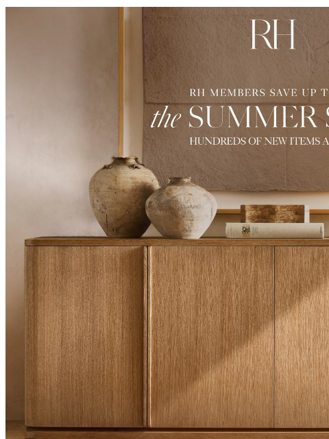 rh newsletter: The Summer Sale. Up to 70% Off Hundreds of New Ite...