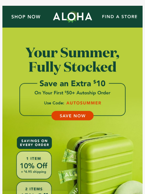 aloha newsletter: Extra convenience, extra savings