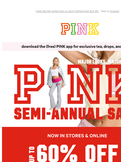 vspink newsletter: Up to 60% Off & It’s All PINK 🩷