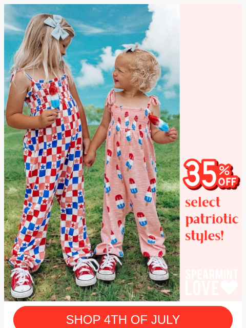 35% Off Select Patriotic Styles! SHOP 4TH OF JULY Image of Muslin Smocked Bubble w/ Skirt, Pink Red, White & Blue Popsicle Muslin Smocked Bubble w/ Skirt, Pink Red, White & Blue Popsicle Shop